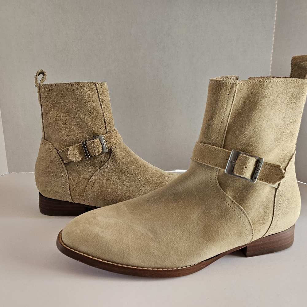 Ponce Men's Beige Suede Ankle Boots Size 10